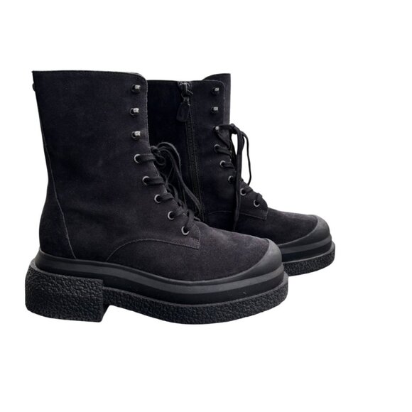 Stuart Weitzman black 60MM Charli sportlift suede boots size 36.5 - Picture 4 of 8